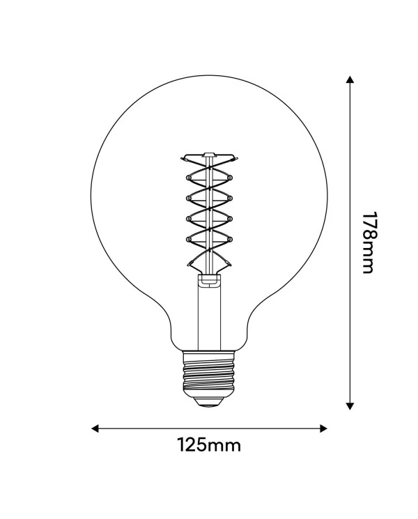 LED Lamp Smoky Globe G125 4,8W 250Lm E27 1800K Dimbaar - D04
