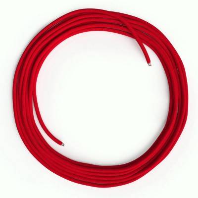 LAN Ethernet Cable Cat 5e without RJ45 plugs - Rayon Fabric RM09 Red
