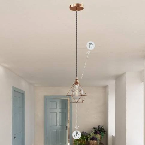 Lang overbrugging-snoer 3 x 1.50 rond - bekleed met natuurlijk linnen neutraal RN01