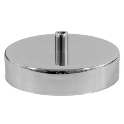 Lamp base diam 120mm CHROME with counterweight, side cable bushing and softpad