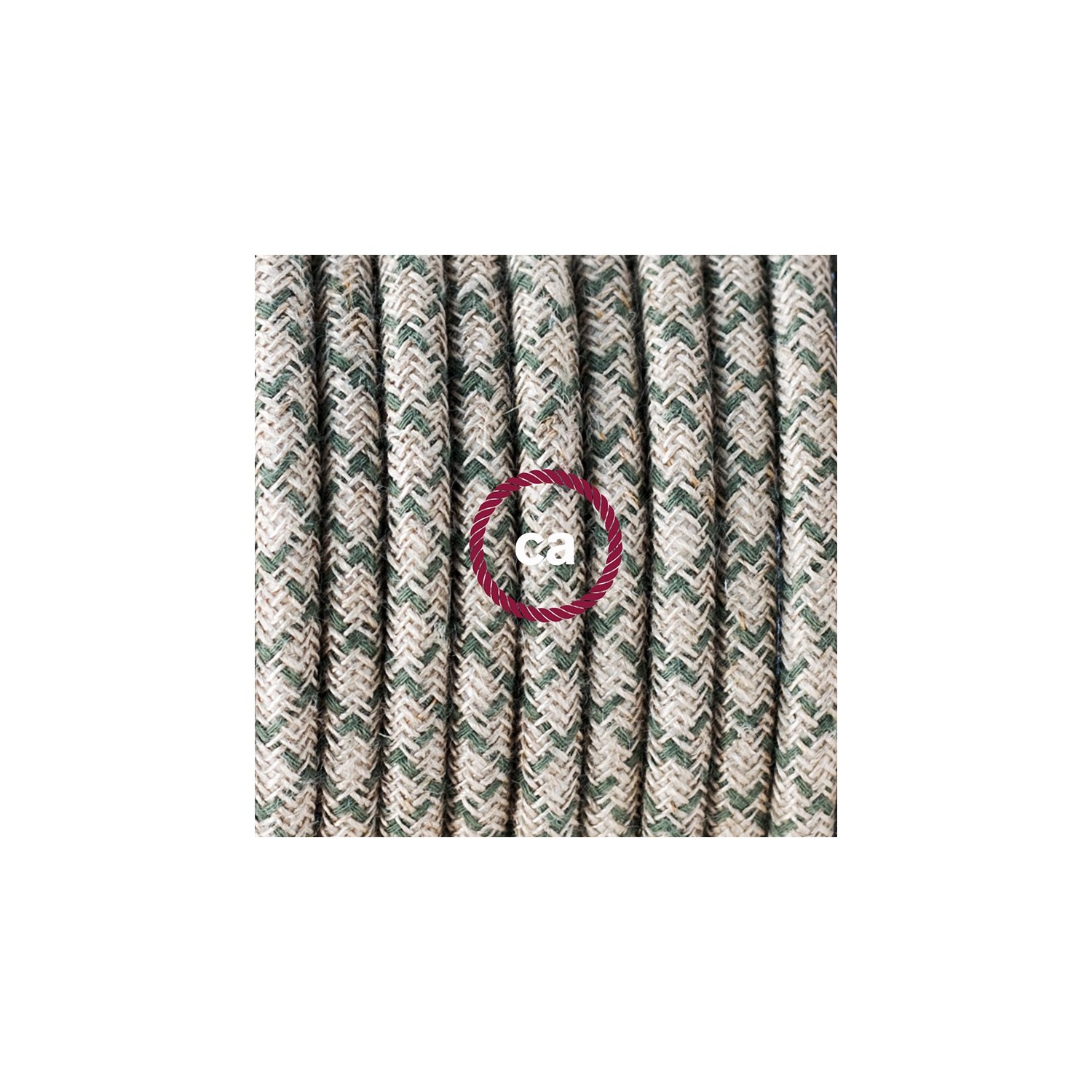 "Snake" hanglamp met extra lang strijkijzersnoer diamant motief tijm linnen en katoen RD62