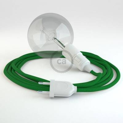 "Snake" snoerlamp met extra lang strijkijzersnoer groen viscose RM06