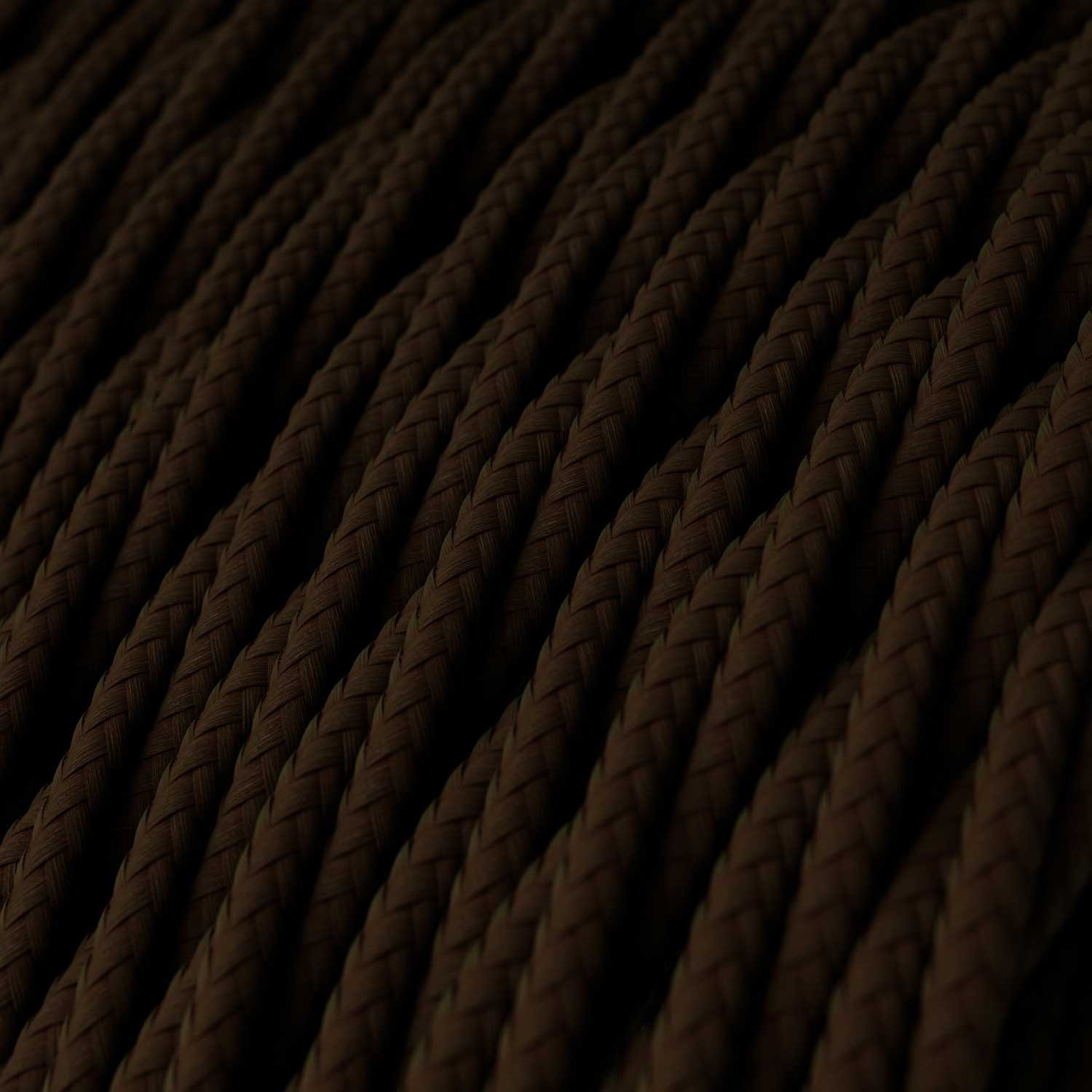 Gevlochten flexibele electriciteit textielkabel van viscose. TM13 - bruin