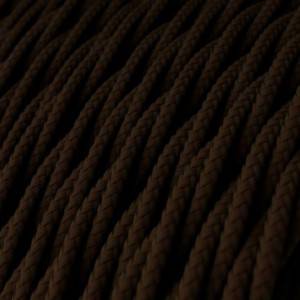 Gevlochten flexibele electriciteit textielkabel van viscose. TM13 - bruin