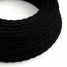 Gevlochten flexibele electriciteit textielkabel van viscose. TM04 - zwart
