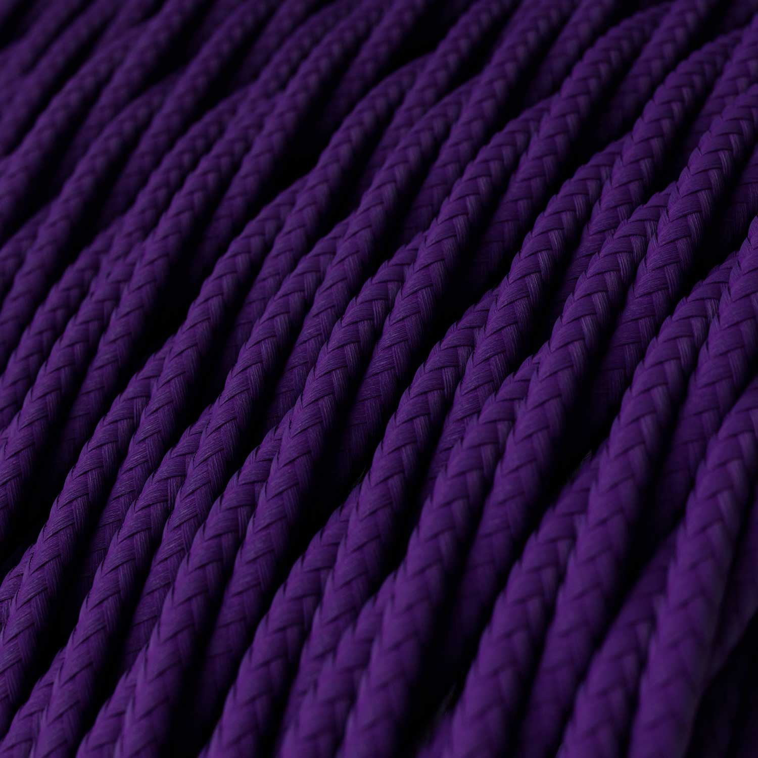 Gevlochten flexibele electriciteit textielkabel van viscose. TM14 - paars