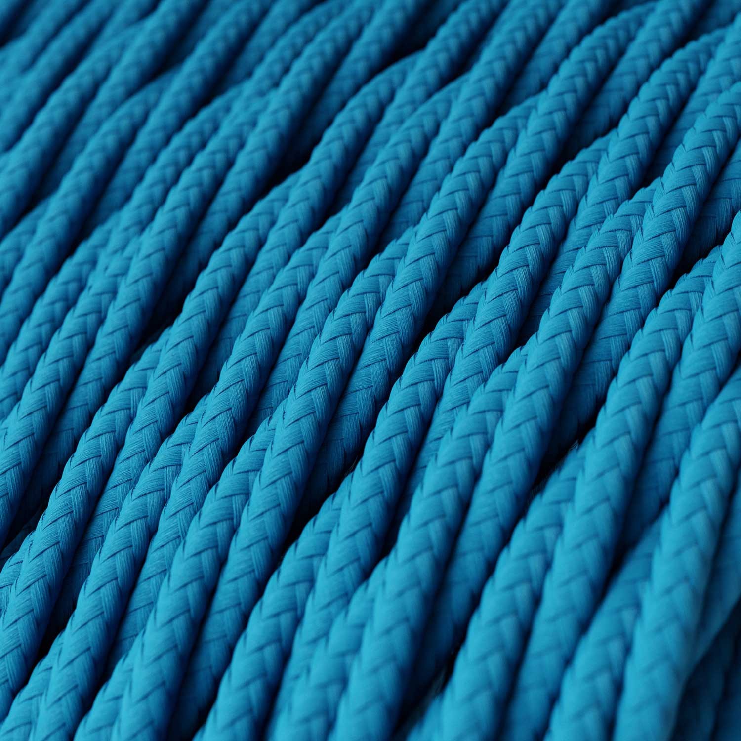 Gevlochten flexibele electriciteit textielkabel van viscose. TM11 - hemelsblauw
