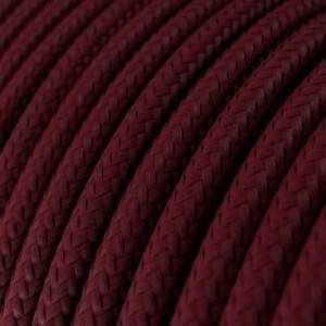 Ronde flexibele electriciteit textielkabel van viscose. RM19 - donkerrood (burgundy)