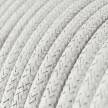 Ronde flexibele glinsterende electriciteit textielkabel van viscose. RL01 - wit