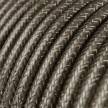 Ronde flexibele glinsterende electriciteit textielkabel van viscose. RL03 - grijs