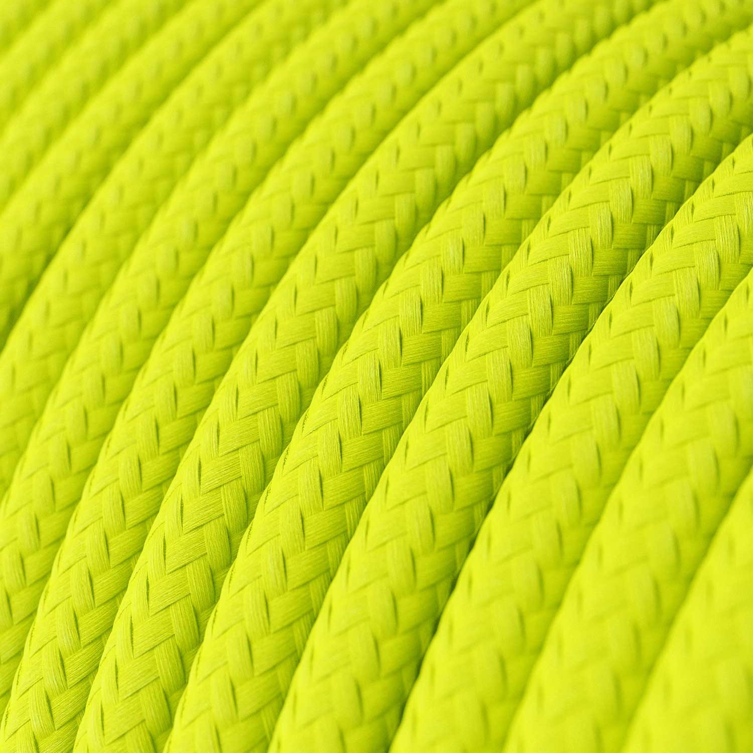 Ronde flexibele electriciteit textielkabel van viscose. RF10 - fluoriserend geel‏