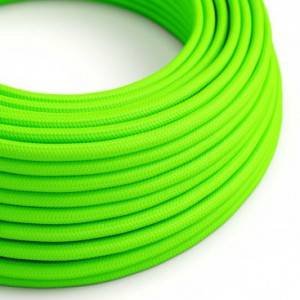 Ronde flexibele electriciteit textielkabel van viscose. RF06 - fluo groen