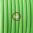 Ronde flexibele textielkabel van viscose met schakelaar en stekker. RF06 - groen fluo 1,80 m.