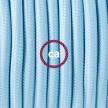 Ronde flexibele textielkabel van viscose met schakelaar en stekker. RM17 - babyblauw 1,80 m.
