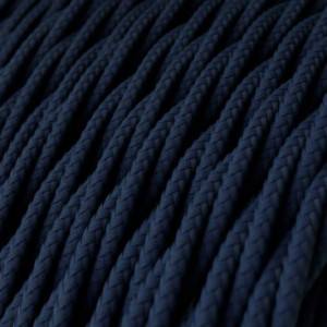 Gevlochten flexibele electriciteit textielkabel van viscose. TM20 - donkerblauw
