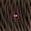 Gevlochten flexibele textielkabel van katoen met schakelaar en stekker. TC13 - bruin 1,80 m.