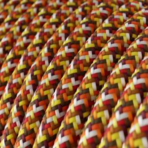 Ronde flexibele electriciteit textielkabel van viscose. RX01 - pixel oranje