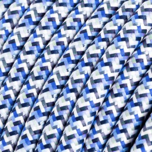 Ronde flexibele electriciteit textielkabel van viscose. RX03 - pixel turquoise