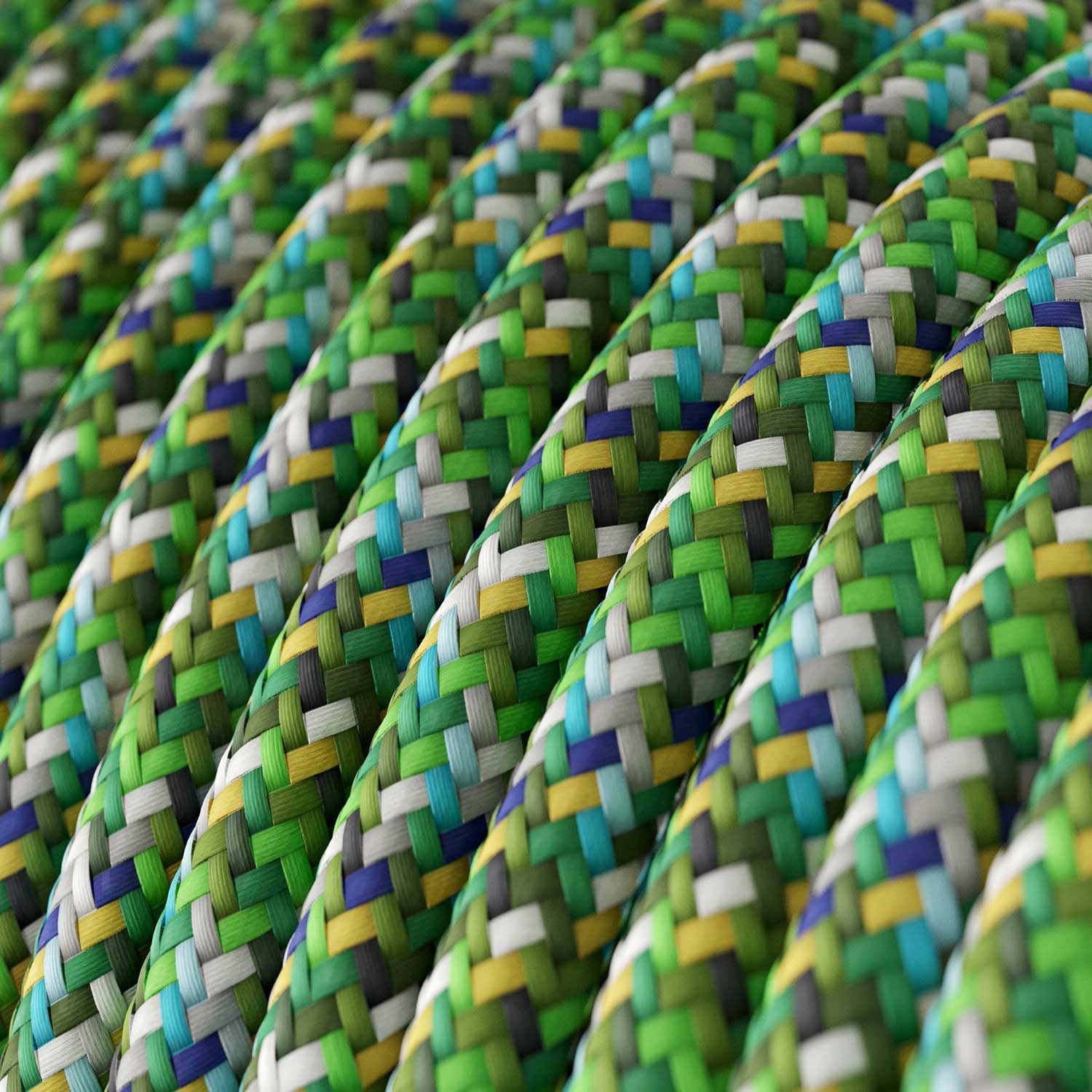 Ronde flexibele electriciteit textielkabel van viscose. RX05 - pixel groen