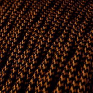 Gevlochten flexibele electriciteit textielkabel van viscose. TZ22 - zwart whiskey