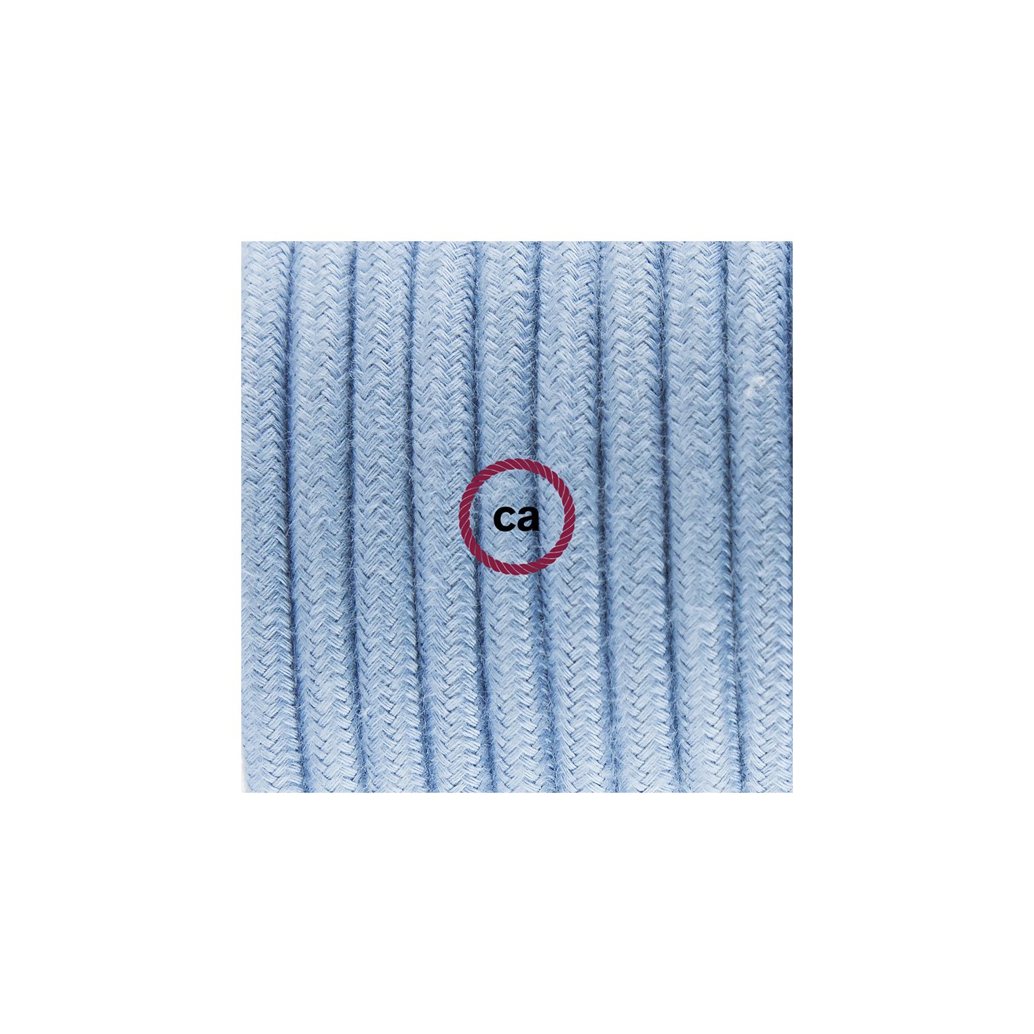 Ronde flexibele textielkabel van katoen met schakelaar en stekker. RC53 - oceaan blauw 1,80 m.