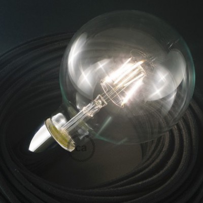 Vintage niet dimbare decoratieve 4W LED lamp met kooldraad effect Globe XL G125 helder warm licht