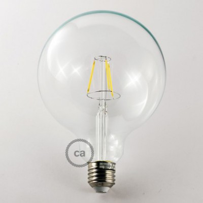 Vintage niet dimbare decoratieve 4W LED lamp met kooldraad effect Globe XL G125 helder warm licht