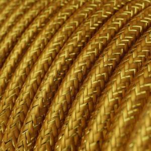 Ronde flexibele glinsterende electriciteit textielkabel van viscose. RL05 - goud