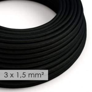Lang overbruggings- strijkijzersnoer 3 x 1,50 mm. - zwart viscose RM04