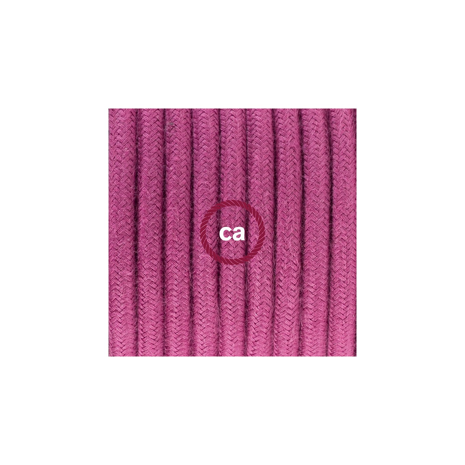 Ronde flexibele textielkabel van katoen met schakelaar en stekker. RC32 - burgundy 1,80 m.