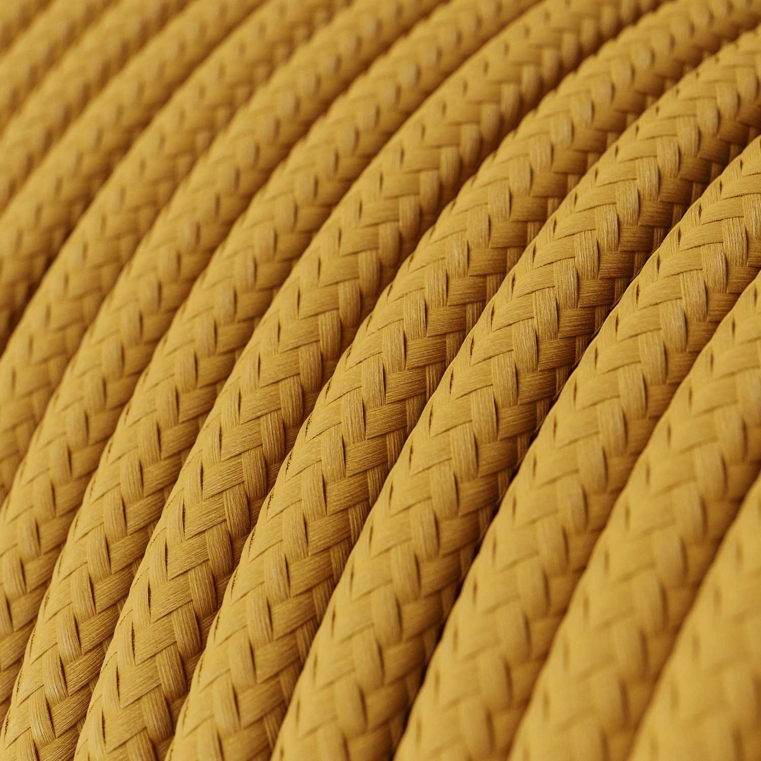 Ronde flexibele electriciteit textielkabel van viscose. RM25 - mosterd geel