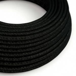 Ronde flexibele glinsterende electriciteit textielkabel van viscose. RL04 - zwart