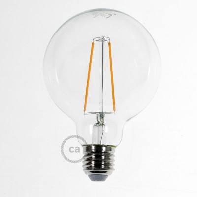 LED lichtbron transparant - Globe G95 lange kooldraad 4W decoratief vintage 2200K