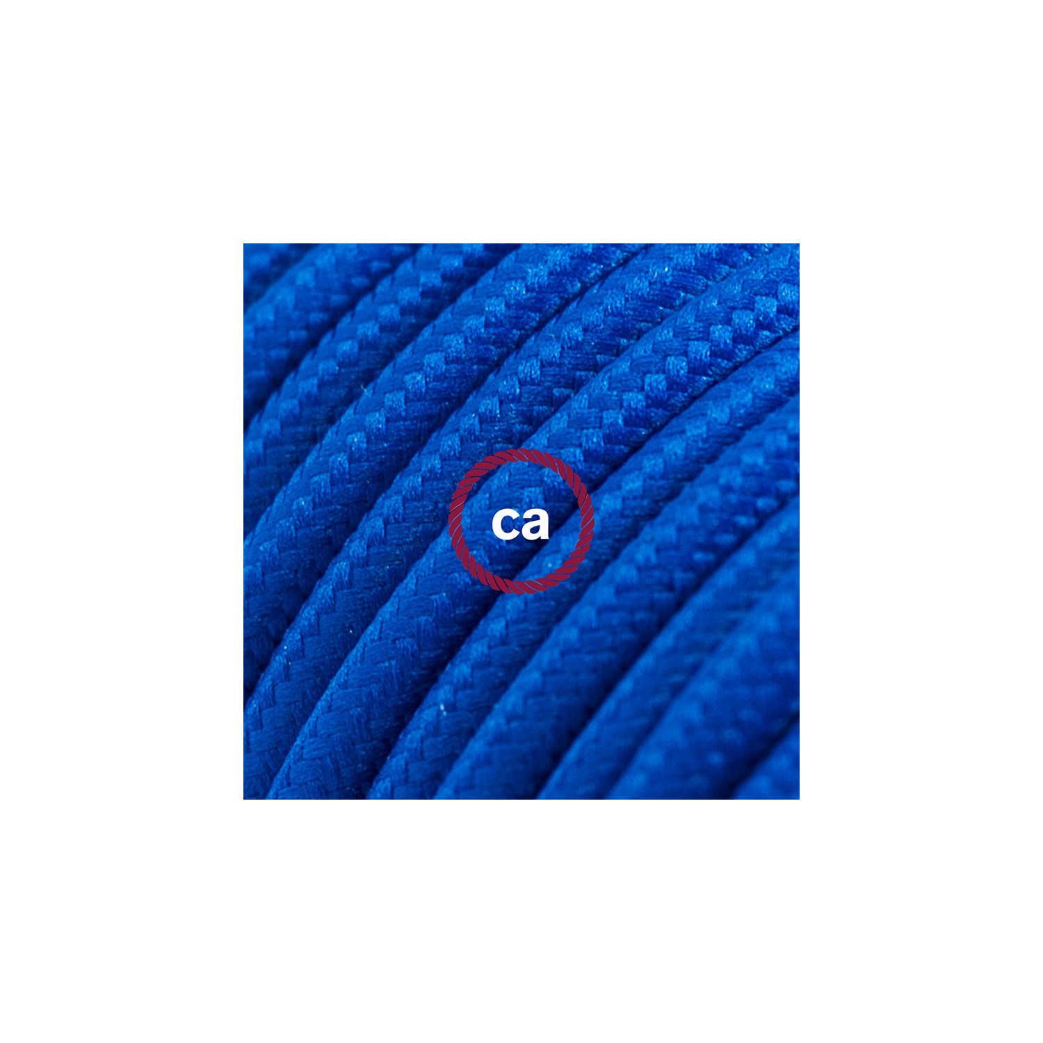 Verlengkabel 2P 10A met rond flexibel strijkijzersnoer RM12 van blauw viscose