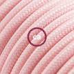 Verlengkabel 2P 10A met rond flexibel strijkijzersnoer RM16 van baby roze viscose