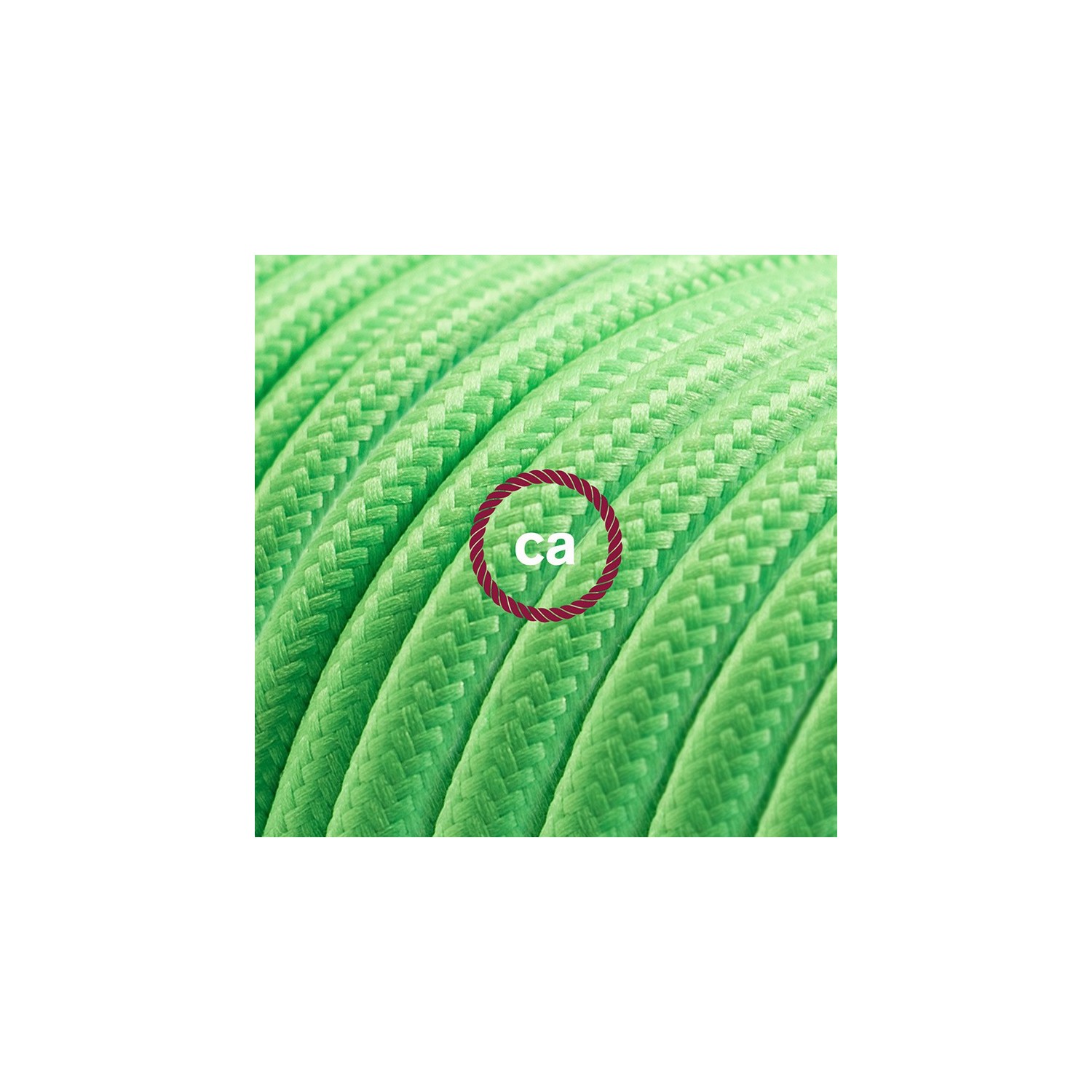 Verlengkabel 2P 10A met rond flexibel strijkijzersnoer RM18 van limoen groen viscose