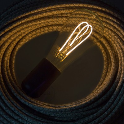 LED lichtbron transparant - Edison ST64 gebogen dubbele lus kooldraad - 5W E27 dimbaar 2200k