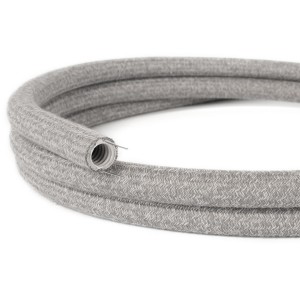 Grijze design flexibele elektrabuis met stof omweven - Creative-Tube grijs antraciet linnen RN02 20 mm