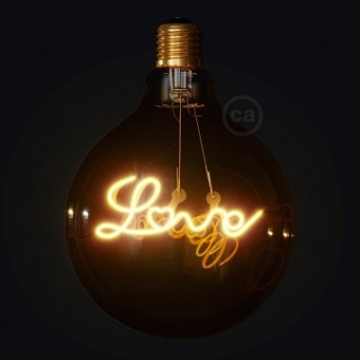 LED gouden lichtbron - Globe G125 “Love” voor hanglamp - 5W E27 decoratieve vintage 2000K