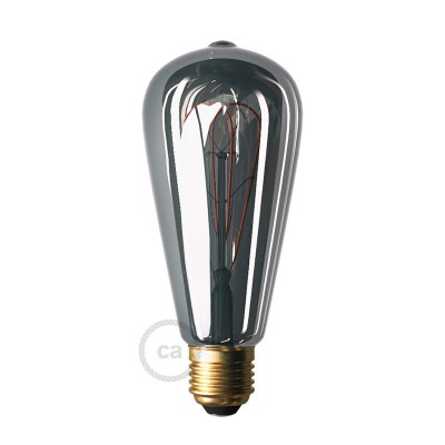 LED Smoky lichtbron - Edison ST64 dubbele lus LED spiraal - 5W E27 dimbaar 2000K
