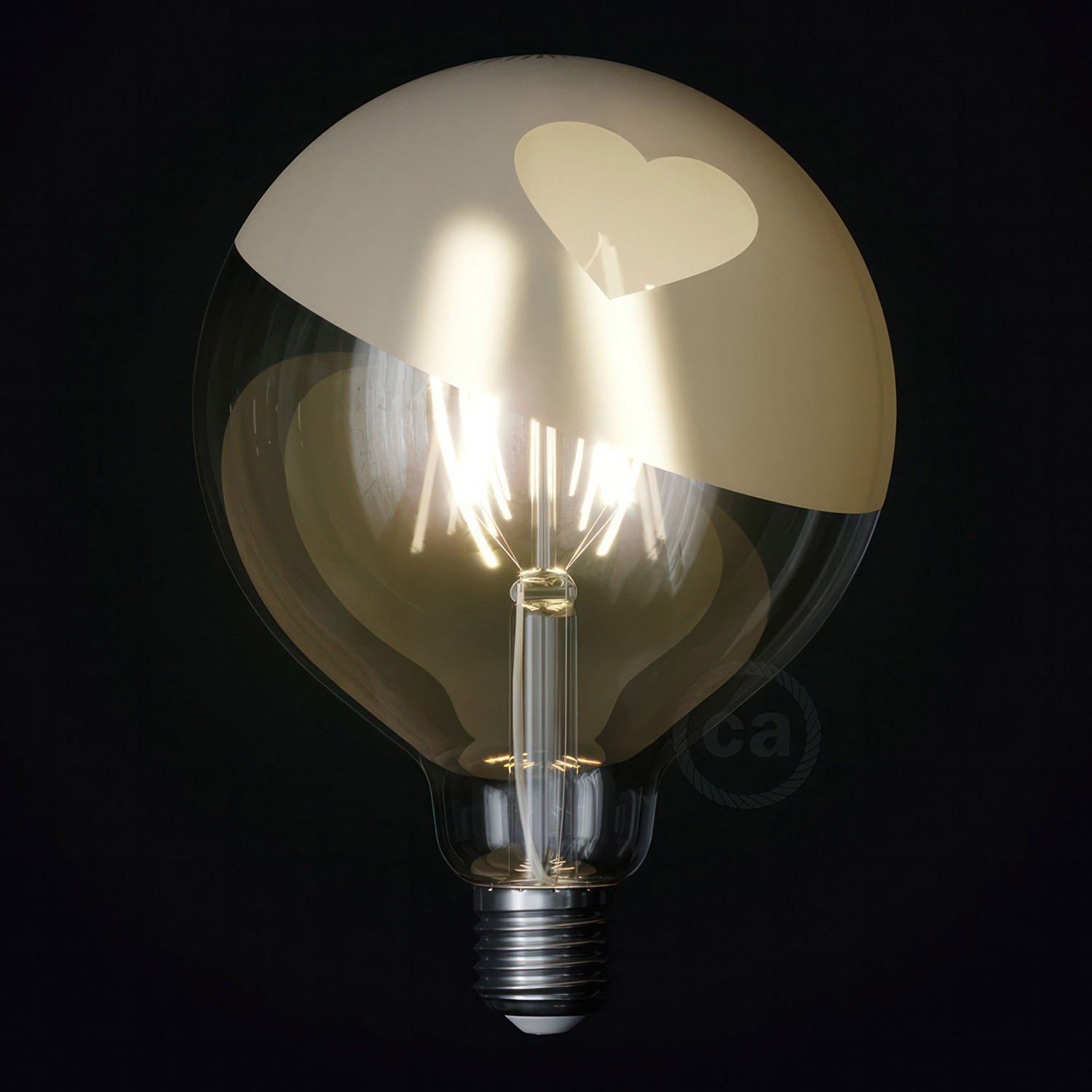 LED lichtbron Globe G125 gebogen LED spiraal – Tattoo Lamp® Cuore 4W E27 2700K