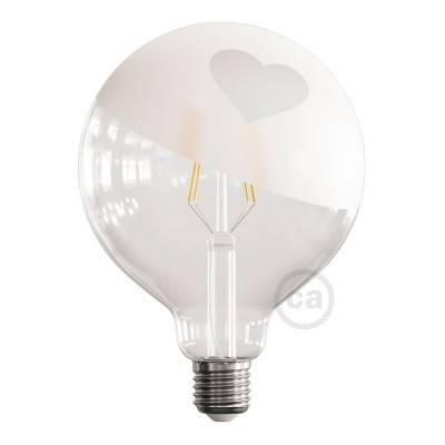 LED lichtbron Globe G125 gebogen LED spiraal – Tattoo Lamp® Cuore 4W E27 2700K