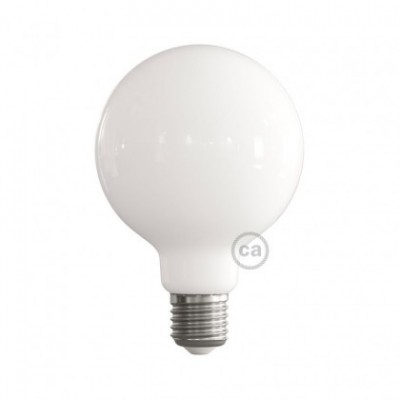 LED Milky White Light Bulb - Globe G95 - 7.5W E27 Dimmable 2700K