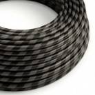 Rond strijkijzersnoer Vertigo HD bedekt met Graphite en Black Wide Stripes textiel ERM54