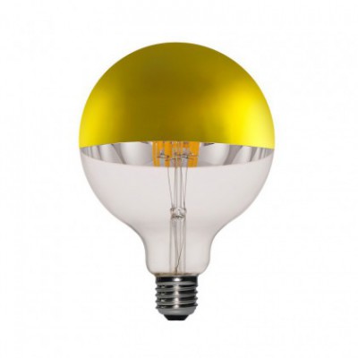 Gouden kopspiegel G125 LED-lamp 7W E27 2700K dimbaar