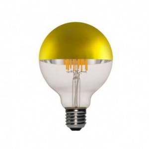 Gouden kopspiegel G95 LED-lamp 7W E27 2700K dimbaar
