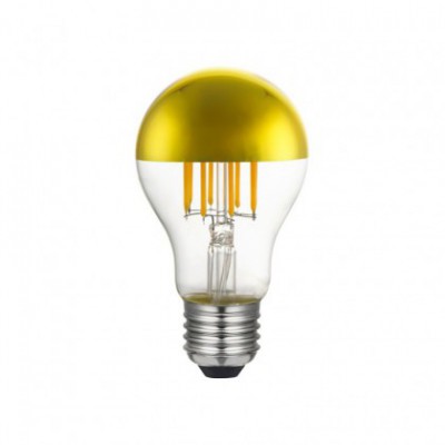 Gouden kopspiegel A60 LED-lamp 7W E27 2700K dimbaar