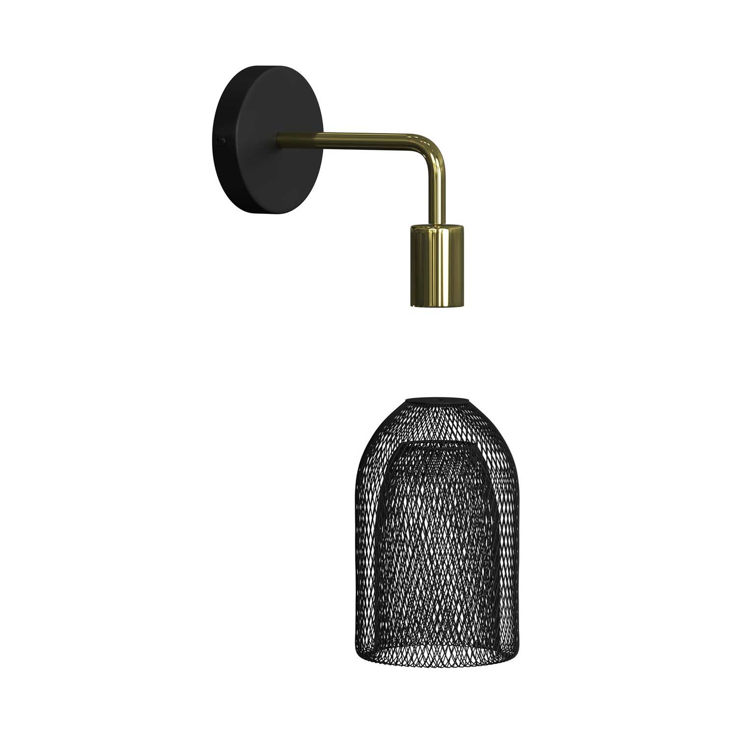 Fermaluce Metal met Ghostbell lampenkap, metalen wandlamp met gebogen arm