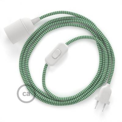 SnakeBis bedradingsset met fitting en strijkijzersnoer - groen zigzag viscose RZ06