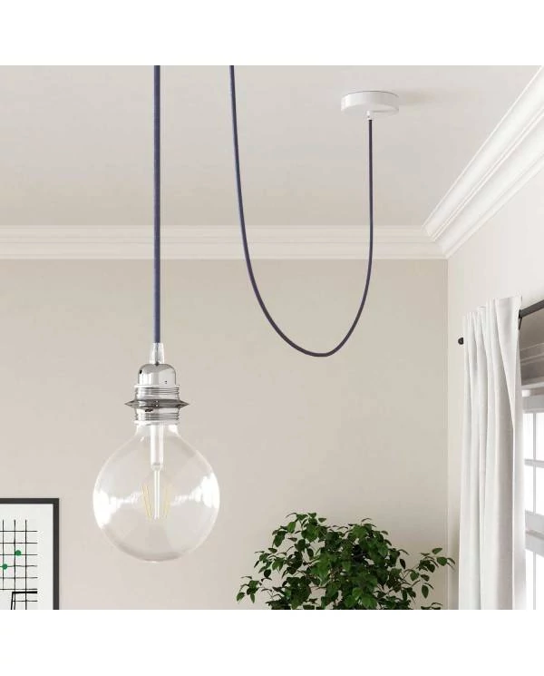 Ronde flexibele electriciteit textielkabel van viscose. RM07 - lila
